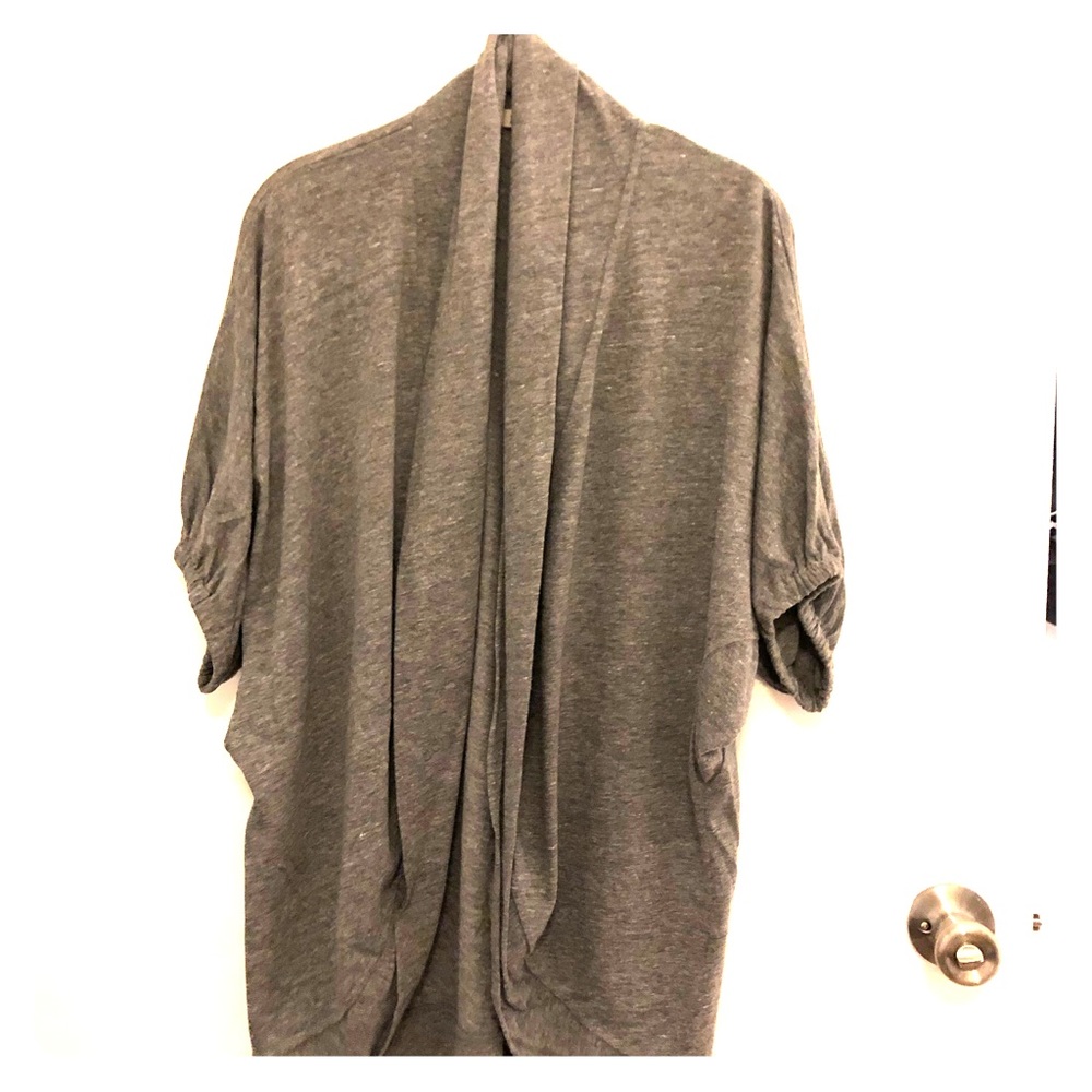 Grey Open Front Sweater